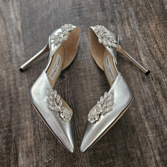 Jimmy ChooJimmy Choo Silver Leather Teja D'orsay Pumps - Picture 4 of 9